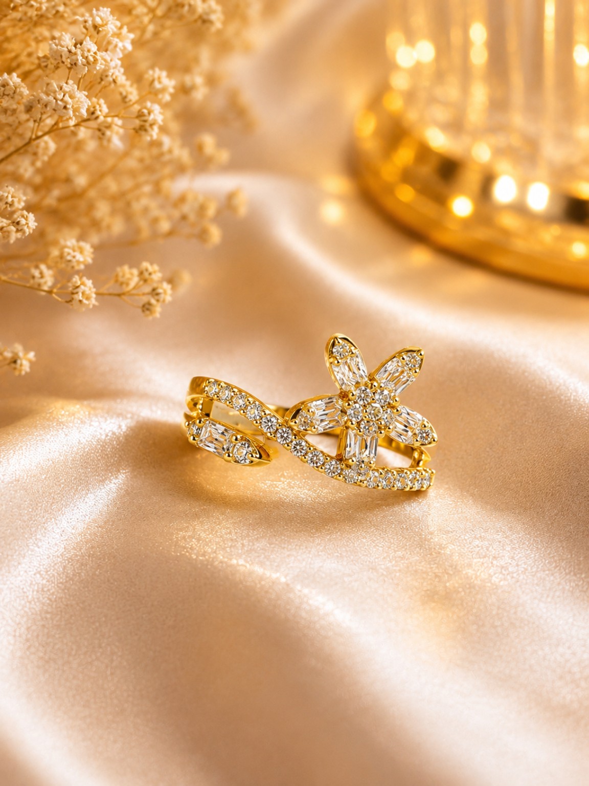 Floral Crystal Ring