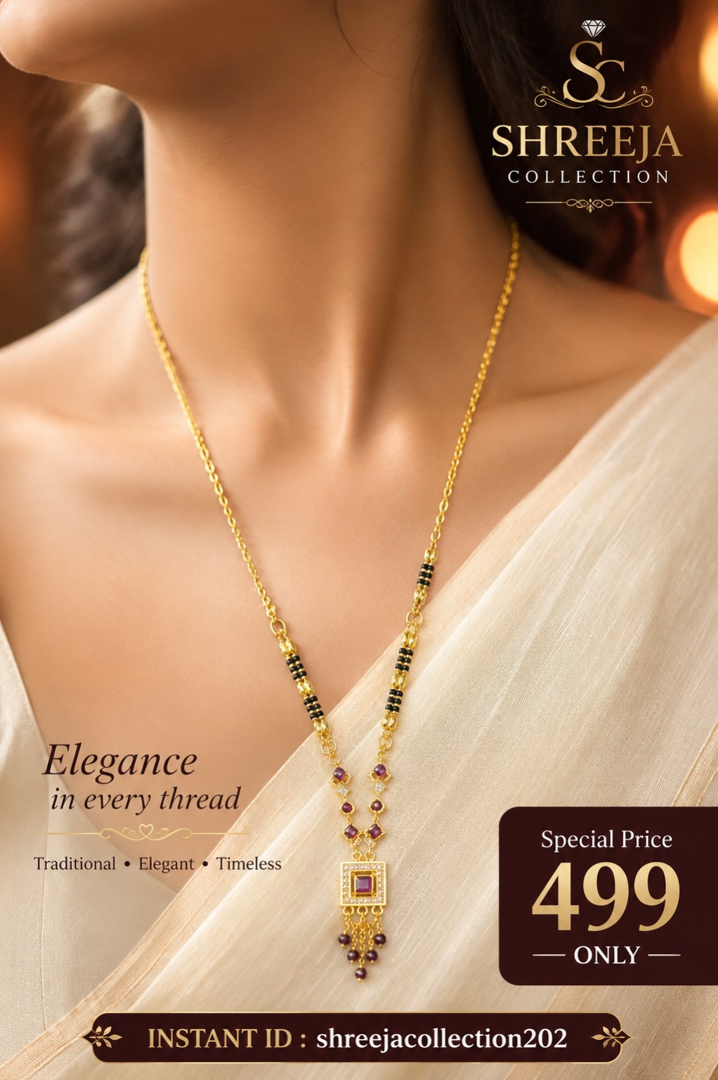 Ruby Square Mangalsutra